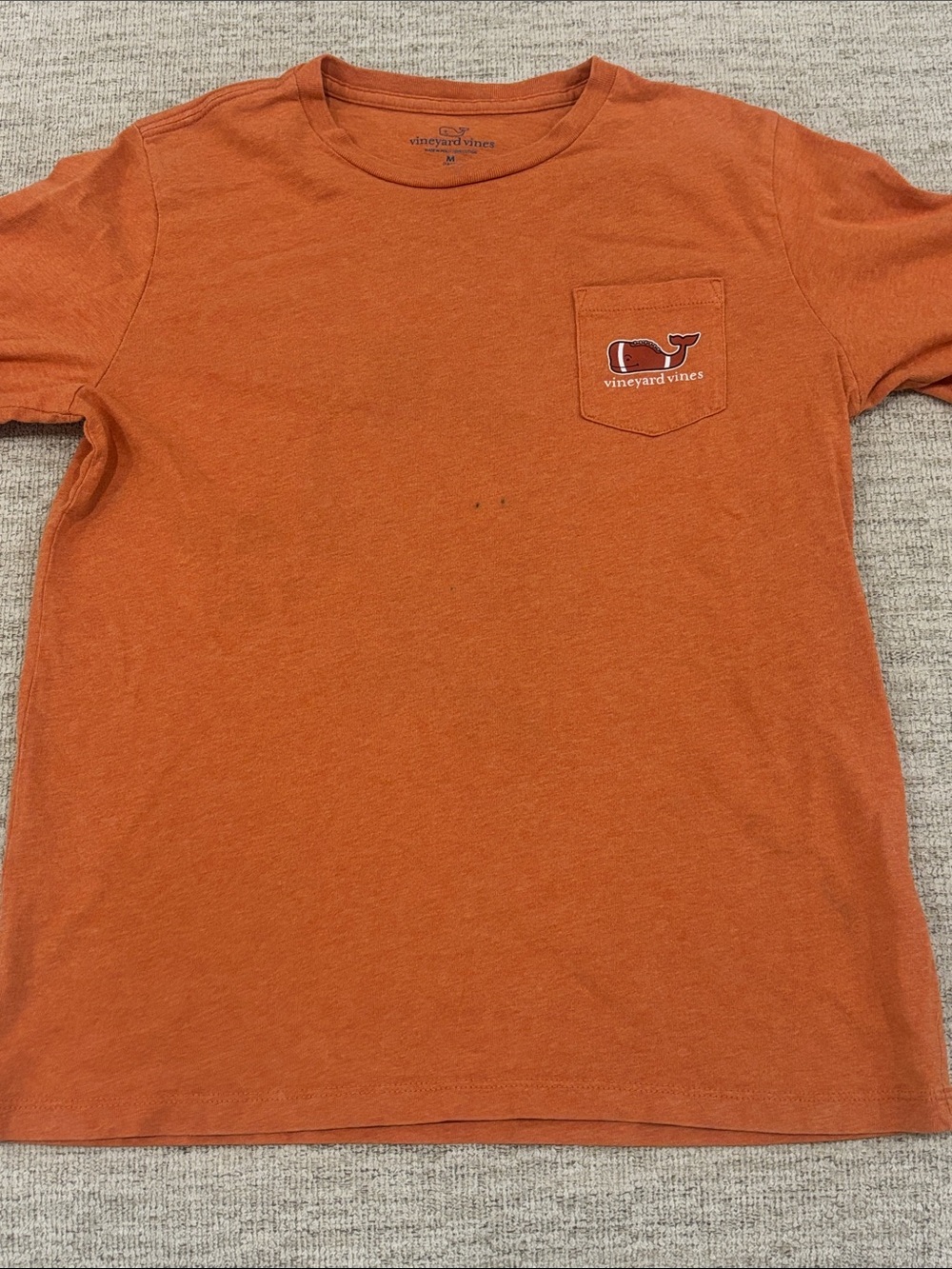 Vineyard Vines Kids Pumpkin Orange Pocket Tee